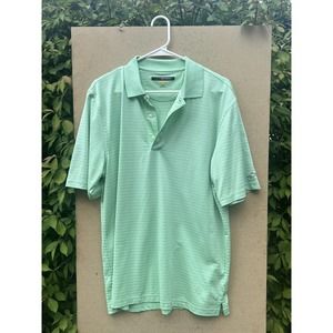 Greg Norman Play Dry Mens Short Sleeve Golf Polo Shirt Green Size Medium